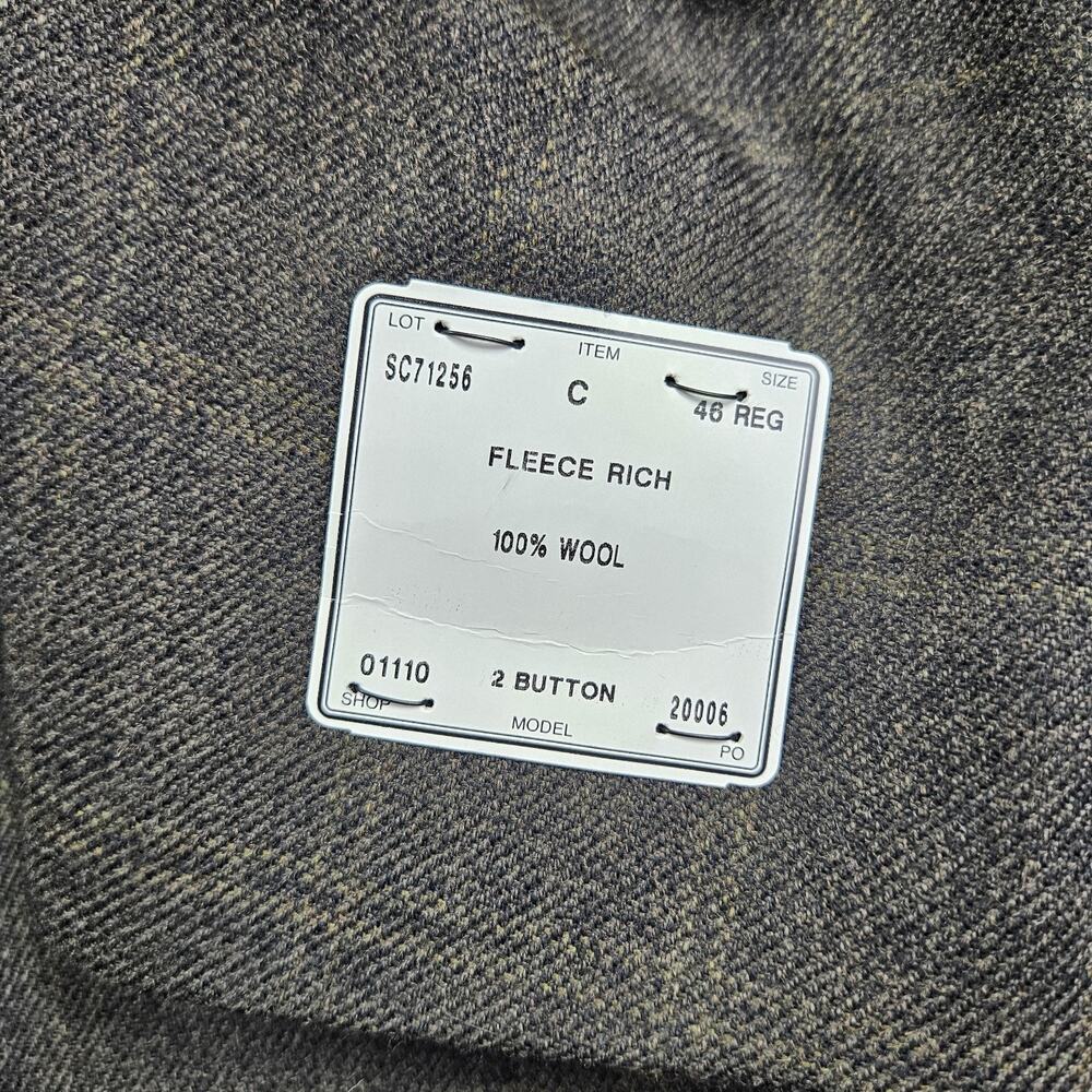 Jos A Bank Blazer Mens 46R Wool Brown Fleece Rich Sportcoat Jacket Windowpane - Picture 5 of 16